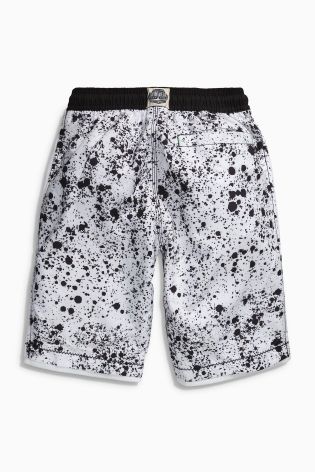 Black & White Splat Mesh Shorts (3-16yrs)